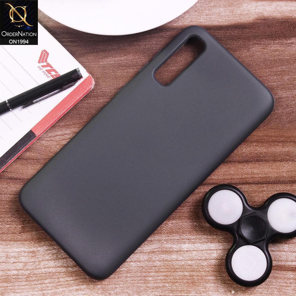 Samsung Galaxy A70s Cover - Dark Gray - Matte Shockproof Sillica Gel Soft Case