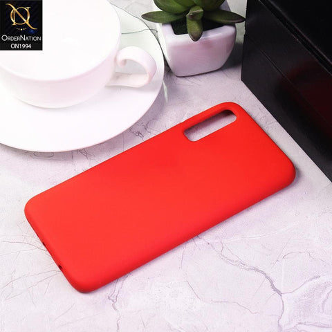 Samsung Galaxy A70 Cover - Red - Matte Shockproof Sillica Gel Soft Case