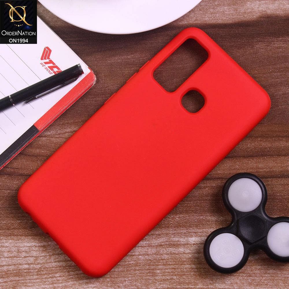 Infinix Hot 9 Cover - Red - Matte Shockproof Sillica Gel Soft Case