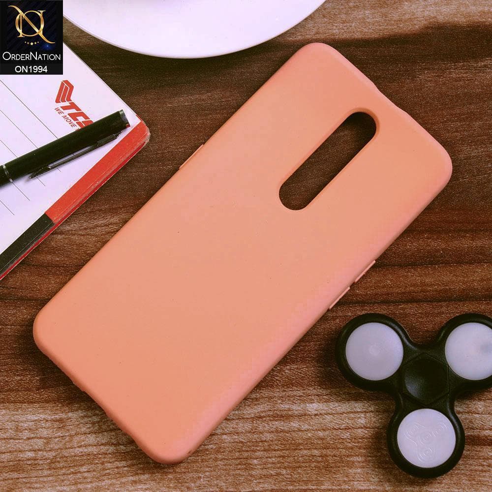 Oppo F11 Pro Cover - Peach - Matte Shockproof Sillica Gel Soft Case