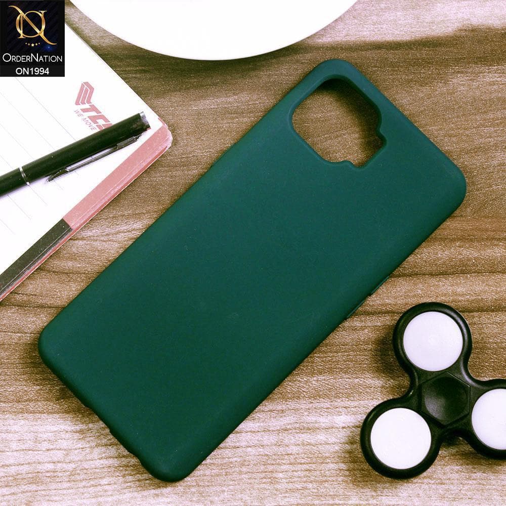 Oppo F17 Cover - Dark Green - Matte Shockproof Sillica Gel Soft Case