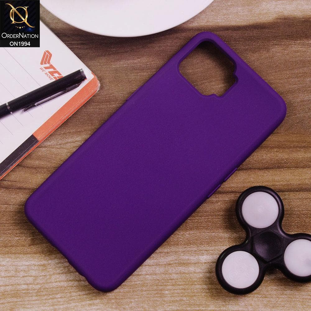 Oppo F17 Pro Cover - Purple - Matte Shockproof Sillica Gel Soft Case