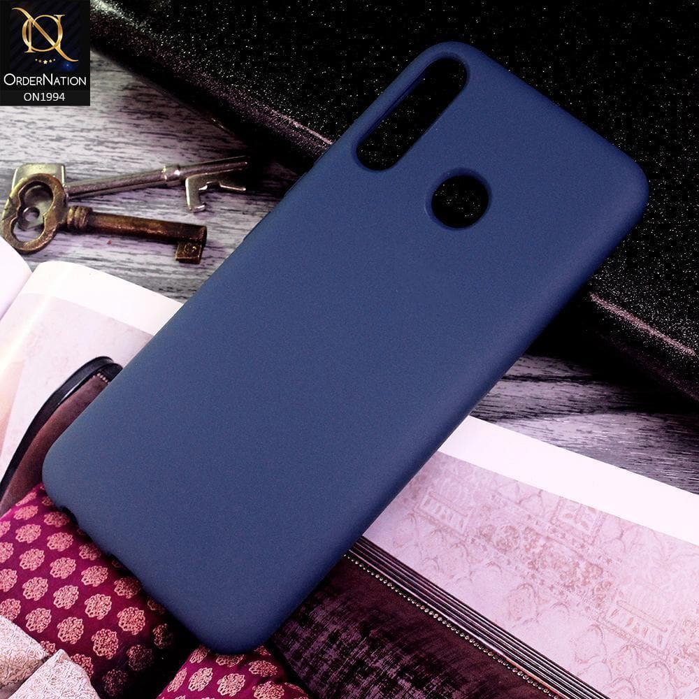 Infinix Hot 8 Lite Cover - Blue - Matte Shockproof Sillica Gel Soft Case