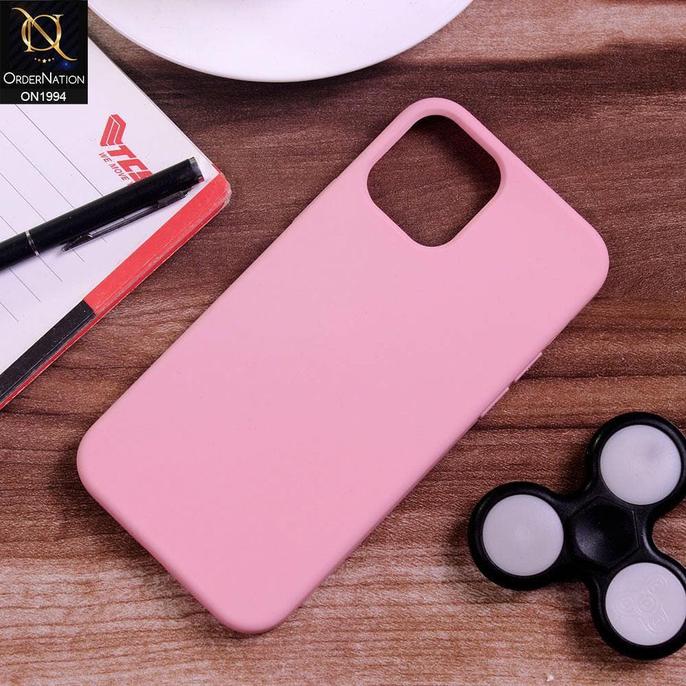 iPhone 12 Cover - Baby Pink - Matte Shockproof Sillica Gel Soft Case