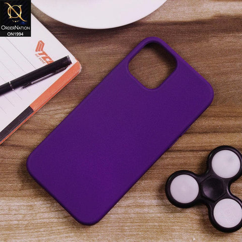 iPhone 12 Pro Cover - Purple - Matte Shockproof Sillica Gel Soft Case