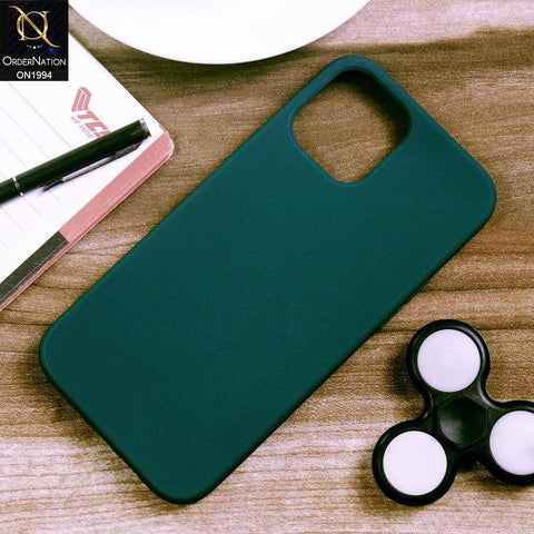 iPhone 12 Pro Max Cover - Dark Green - Matte Shockproof Sillica Gel Soft Case