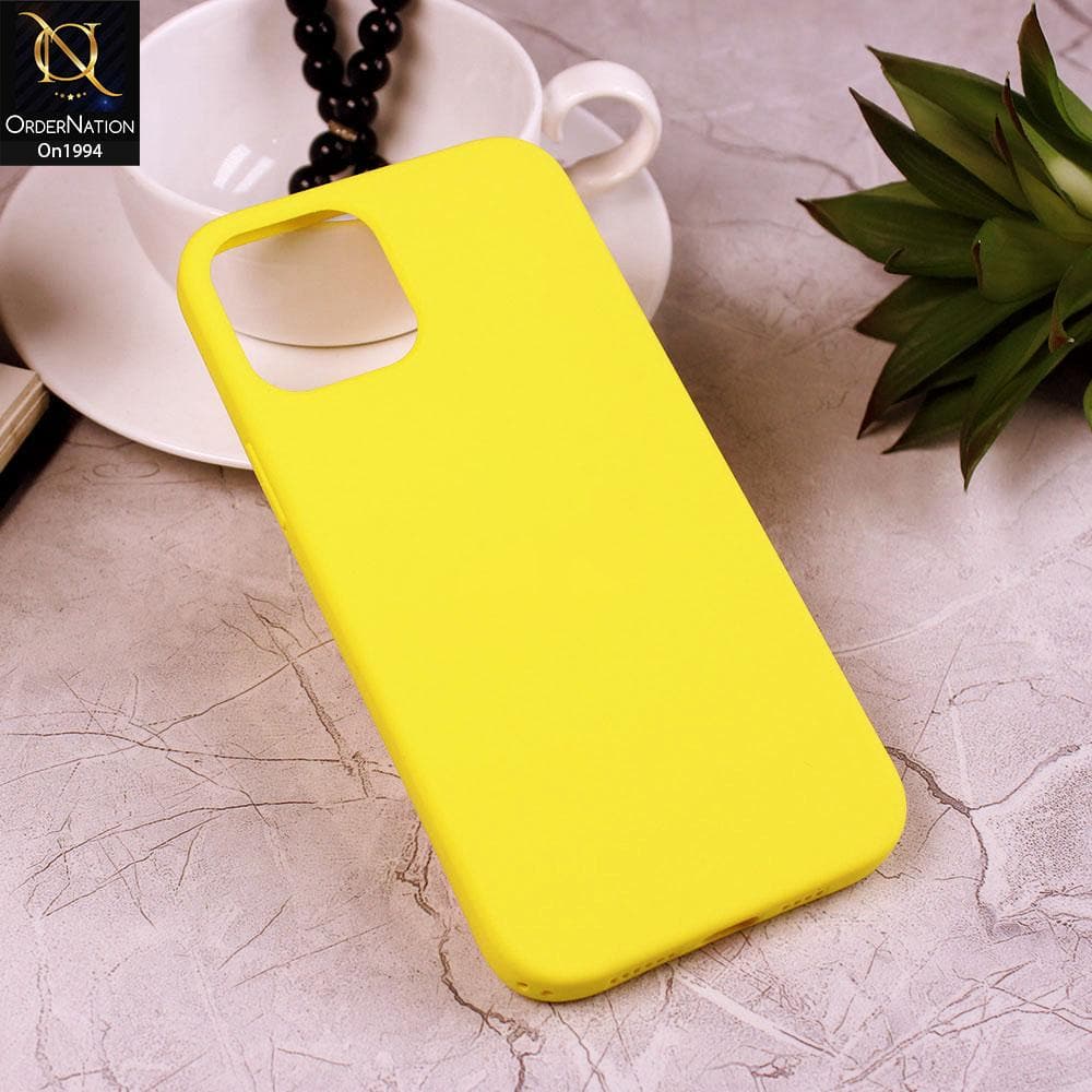 iPhone 12 Pro Max - Yellow - Matte Shockproof Sillica Gel Soft Case