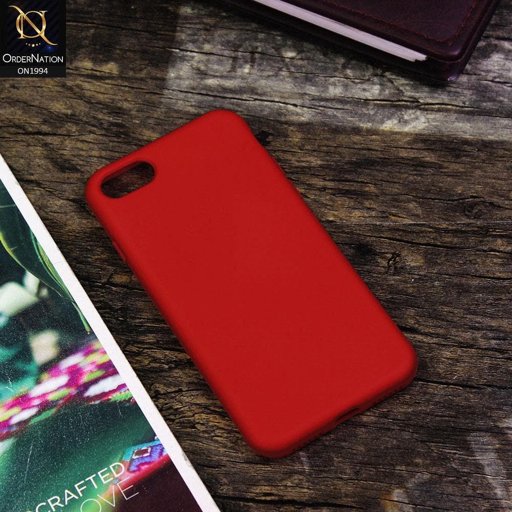 iPhone SE 2020 Cover - Red - Matte Shockproof Sillica Gel Soft Case