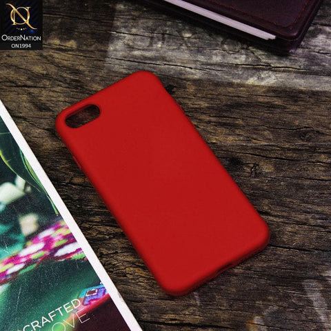 iPhone SE 2020 Cover - Red - Matte Shockproof Sillica Gel Soft Case