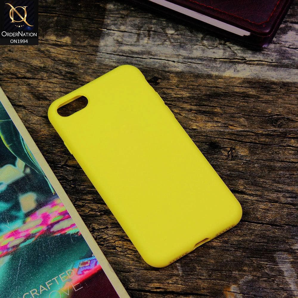iPhone SE 2020 Cover - Yellow - Matte Shockproof Sillica Gel Soft Case