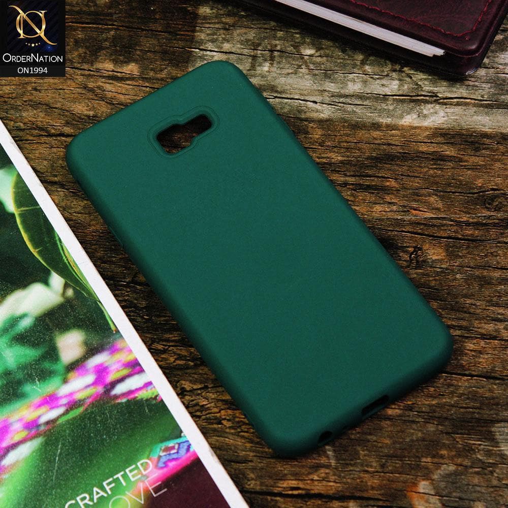 Samsung Galaxy J4 Plus Cover - Dark Green - Matte Shockproof Sillica Gel Soft Case