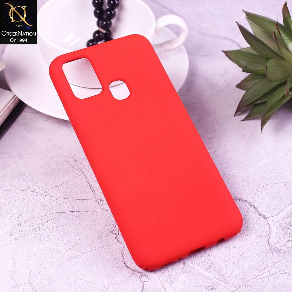 Samsung Galaxy M31 - Red - Matte Shockproof Sillica Gel Soft Case