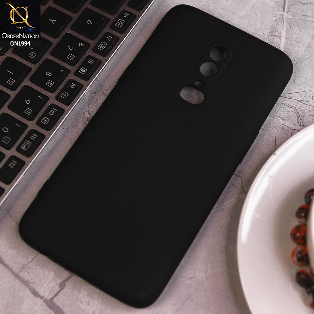 OnePlus 6 Cover - Black - Matte Shockproof Sillica Gel Soft Case