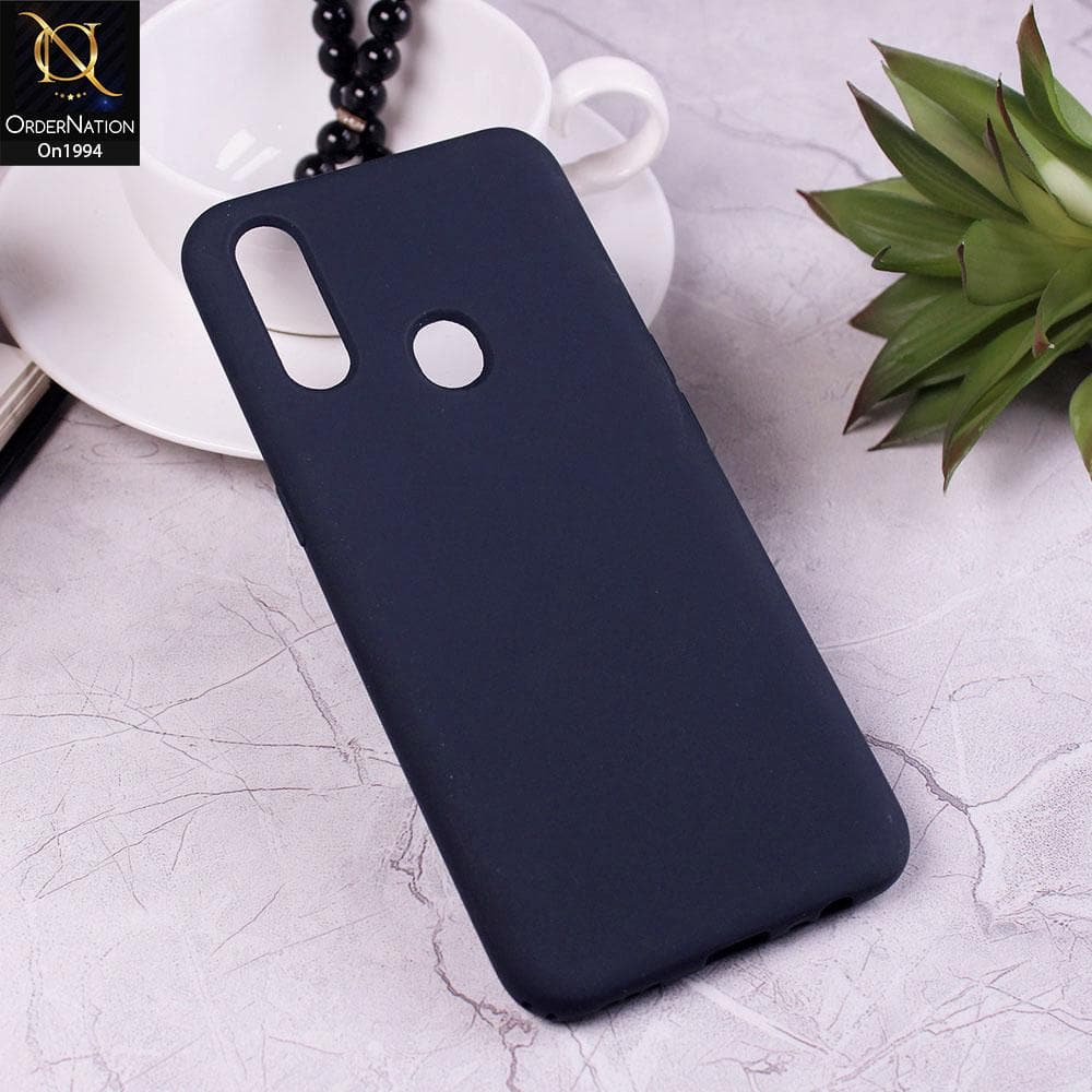 Oppo A8 - Dark Blue - Matte Shockproof Sillica Gel Soft Case