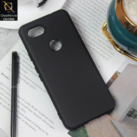 Google Pixel 3a Cover - Black - Matte Shockproof Sillica Gel Soft Case