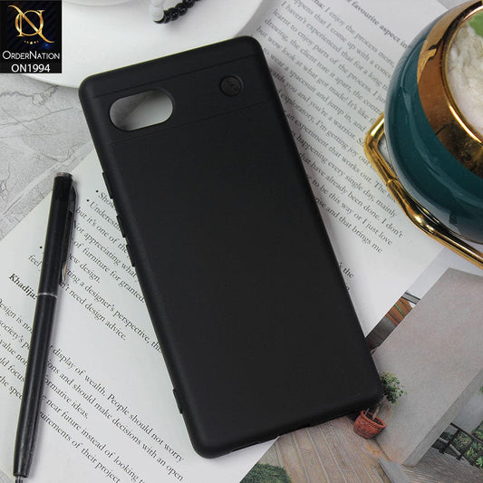 Google Pixel 6a Cover - Black - Matte Shockproof Sillica Gel Soft Case