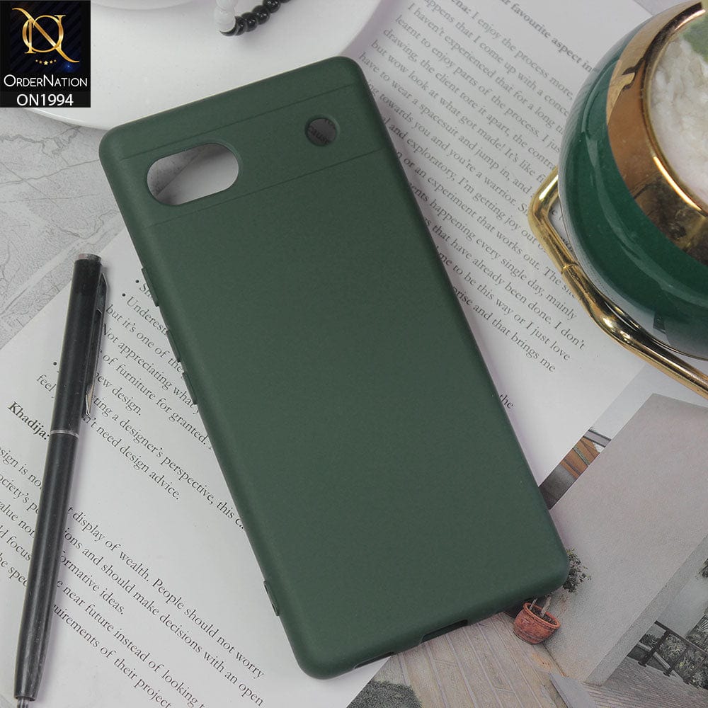 Google Pixel 6a Cover - Green - Matte Shockproof Sillica Gel Soft Case