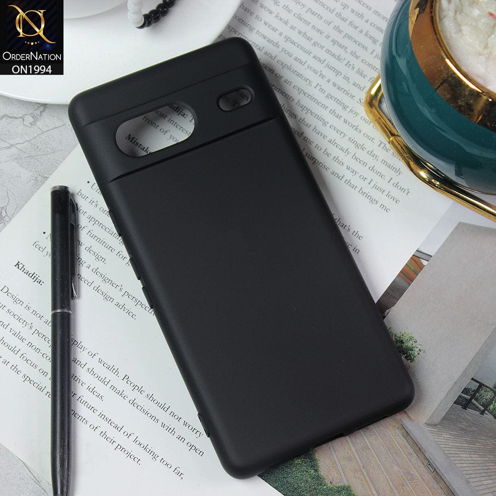 Google Pixel 7 Cover - Black - Matte Shockproof Sillica Gel Soft Case