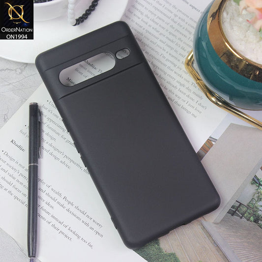 Google Pixel 7 Pro Cover - Black - Matte Shockproof Sillica Gel Soft Case