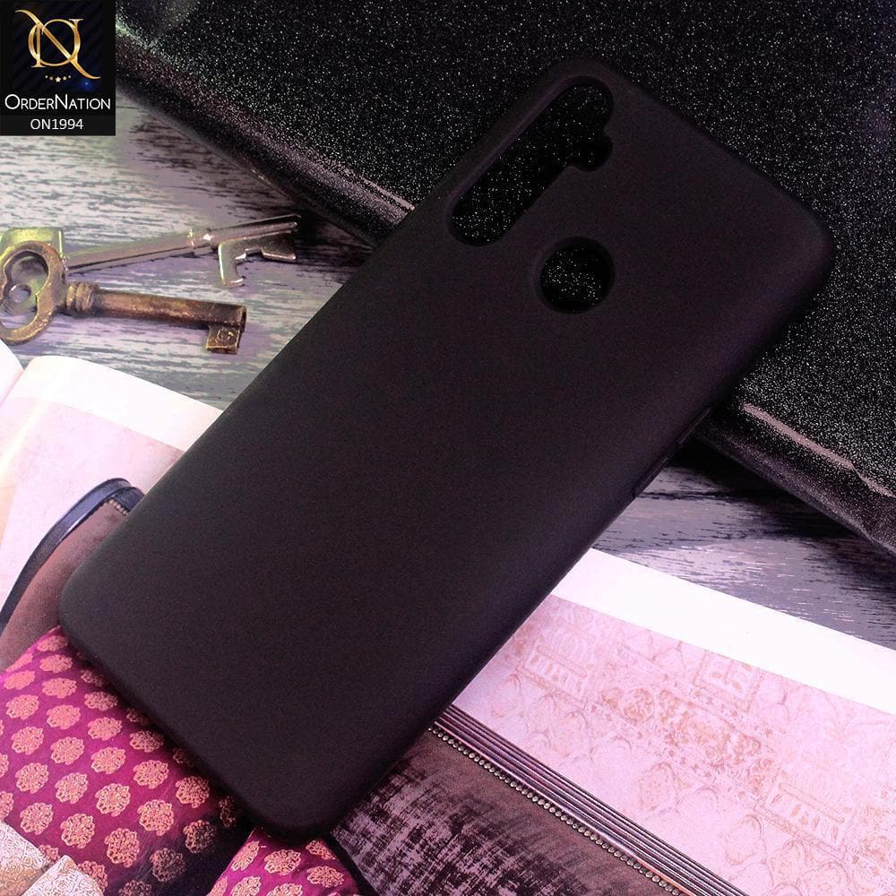 Realme 5i Cover - Black - Matte Shockproof Sillica Gel Soft Case