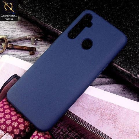 Realme 5 Cover - Blue - Matte Shockproof Sillica Gel Soft Case
