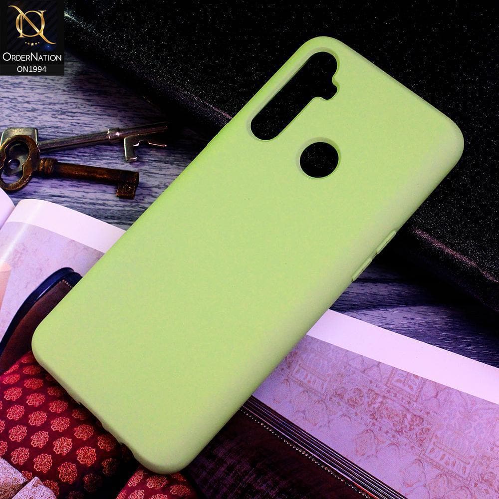 Realme 5i Cover - Light Green - Matte Shockproof Sillica Gel Soft Case