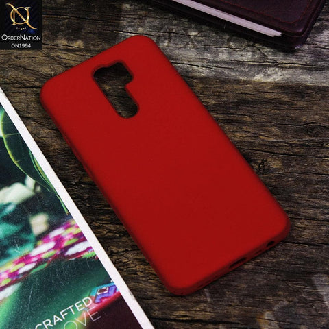 Xiaomi Redmi 9 Prime Cover - Red - Matte Shockproof Sillica Gel Soft Case