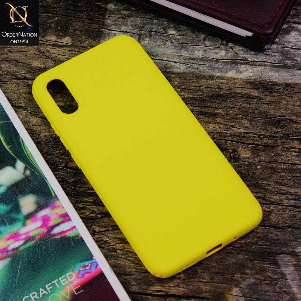 Xiaomi Redmi 9A Cover - Yellow - Matte Shockproof Sillica Gel Soft Case