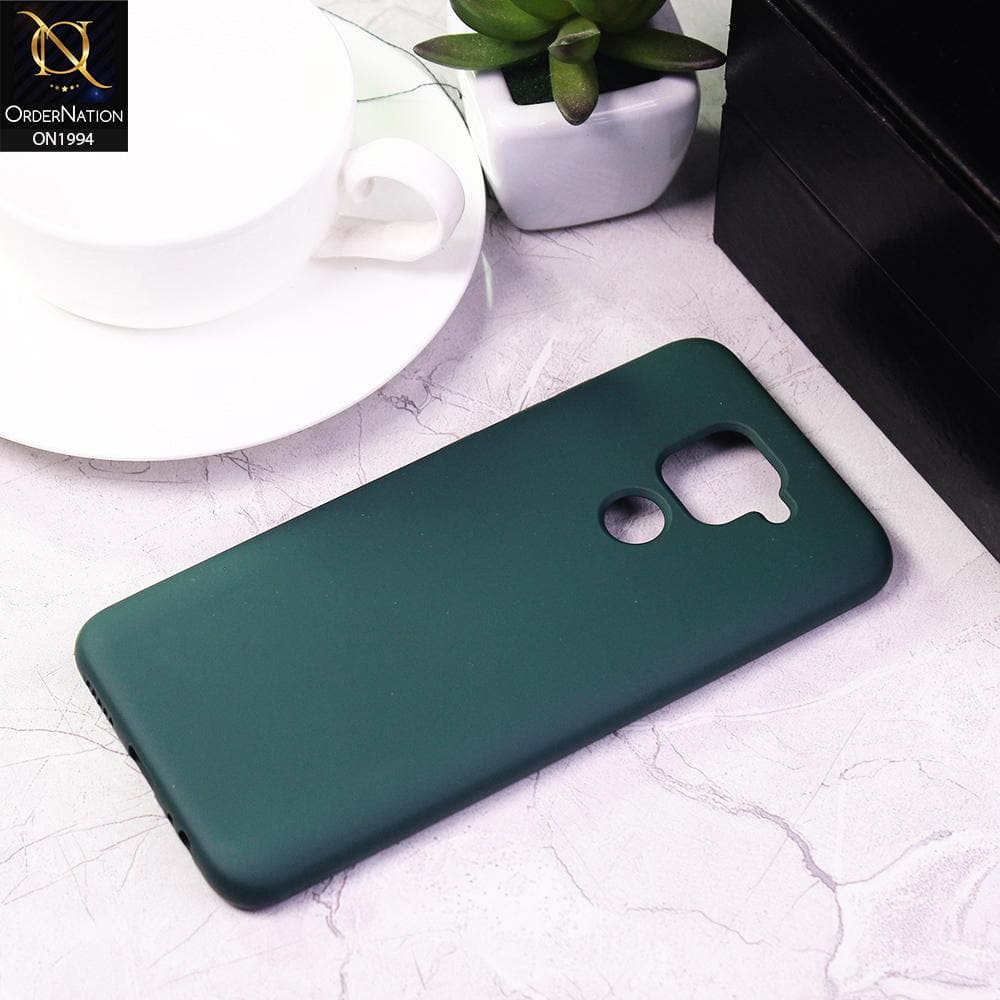 Xiaomi Redmi Note 9 Cover - Dark Green - Matte Shockproof Sillica Gel Soft Case