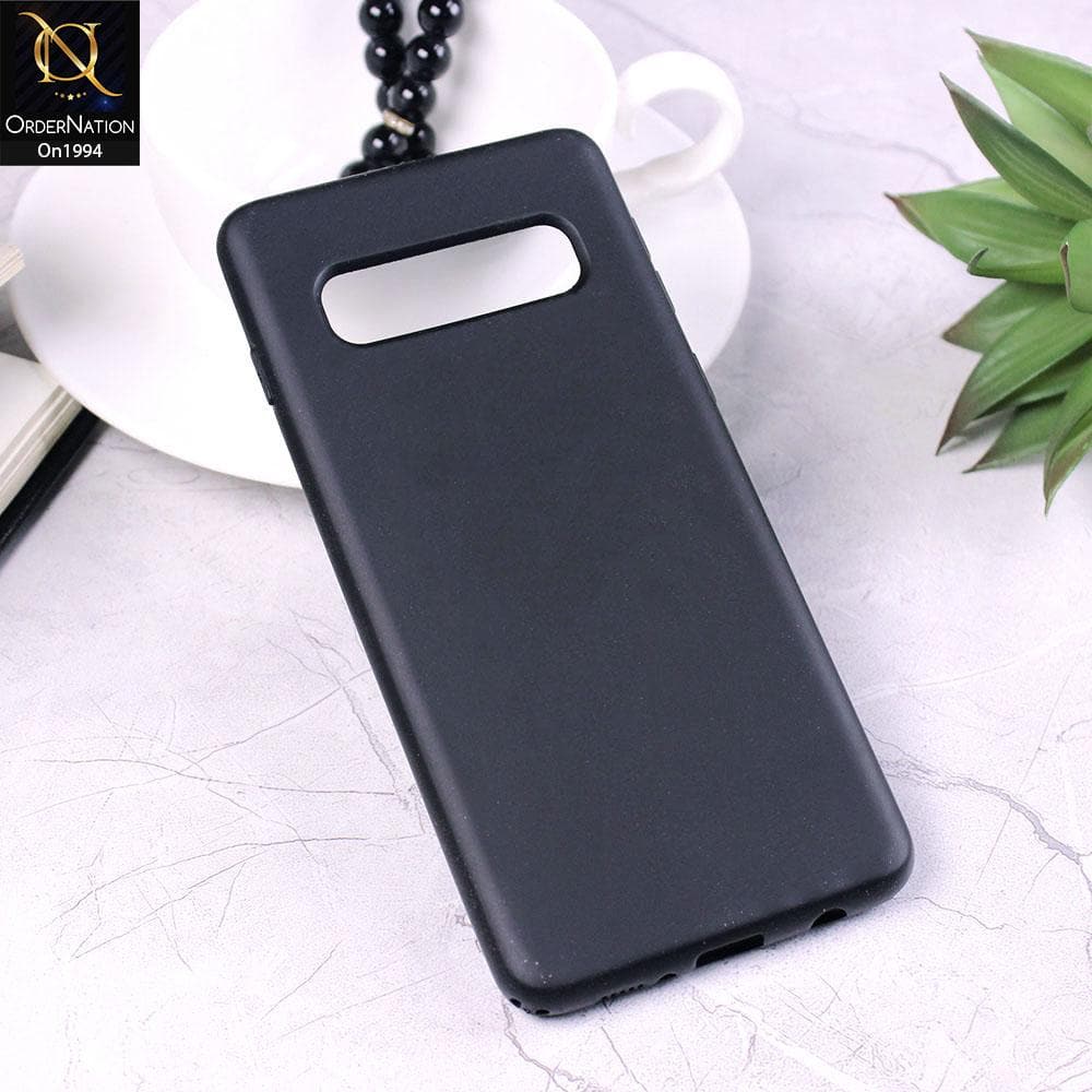 Samsung Galaxy S10 - Black - Matte Shockproof Sillica Gel Soft Case