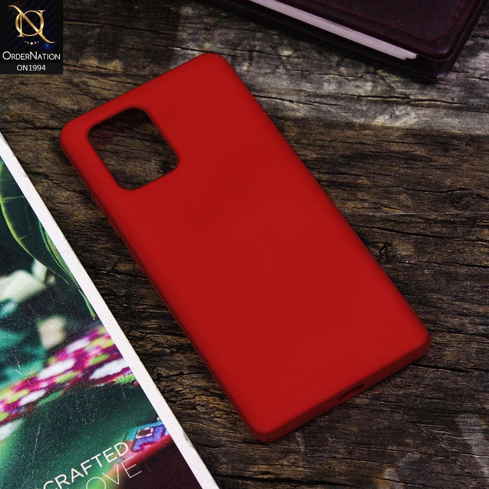 Samsung Galaxy M80s Cover - Red - Matte Shockproof Sillica Gel Soft Case