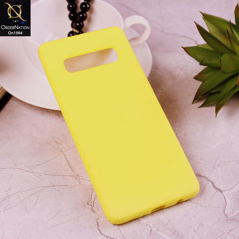 Samsung Galaxy S10 Plus - Yellow - Matte Shockproof Sillica Gel Soft Case