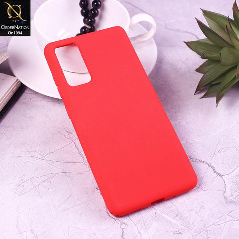Samsung Galaxy S20 FE - Red - Matte Shockproof Sillica Gel Soft Case