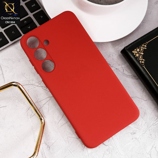 Samsung Galaxy S24 Plus Cover - Red - Matte Shockproof Sillica Gel Soft Case