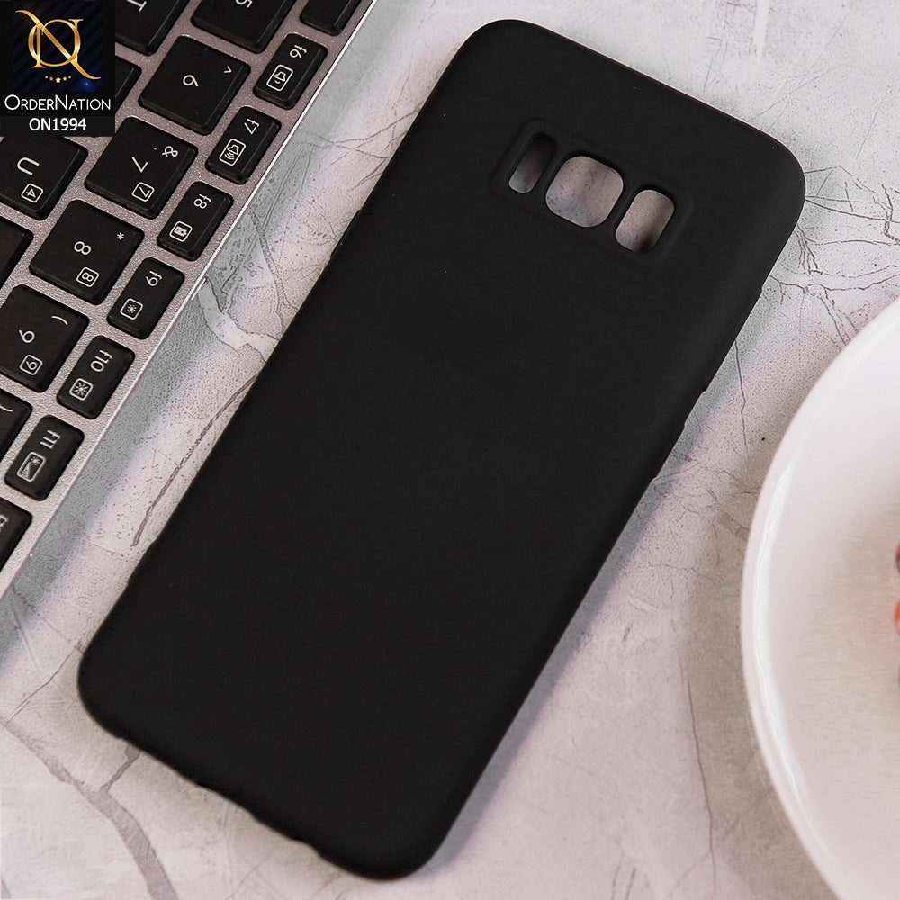 Samsung Galaxy S8 Cover - Black - Matte Shockproof Sillica Gel Soft Case