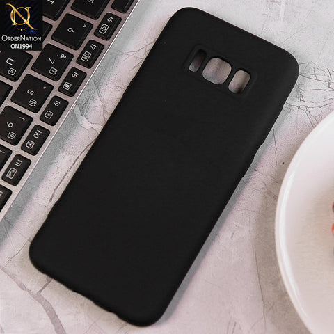 Samsung Galaxy S8 Cover - Black - Matte Shockproof Sillica Gel Soft Case