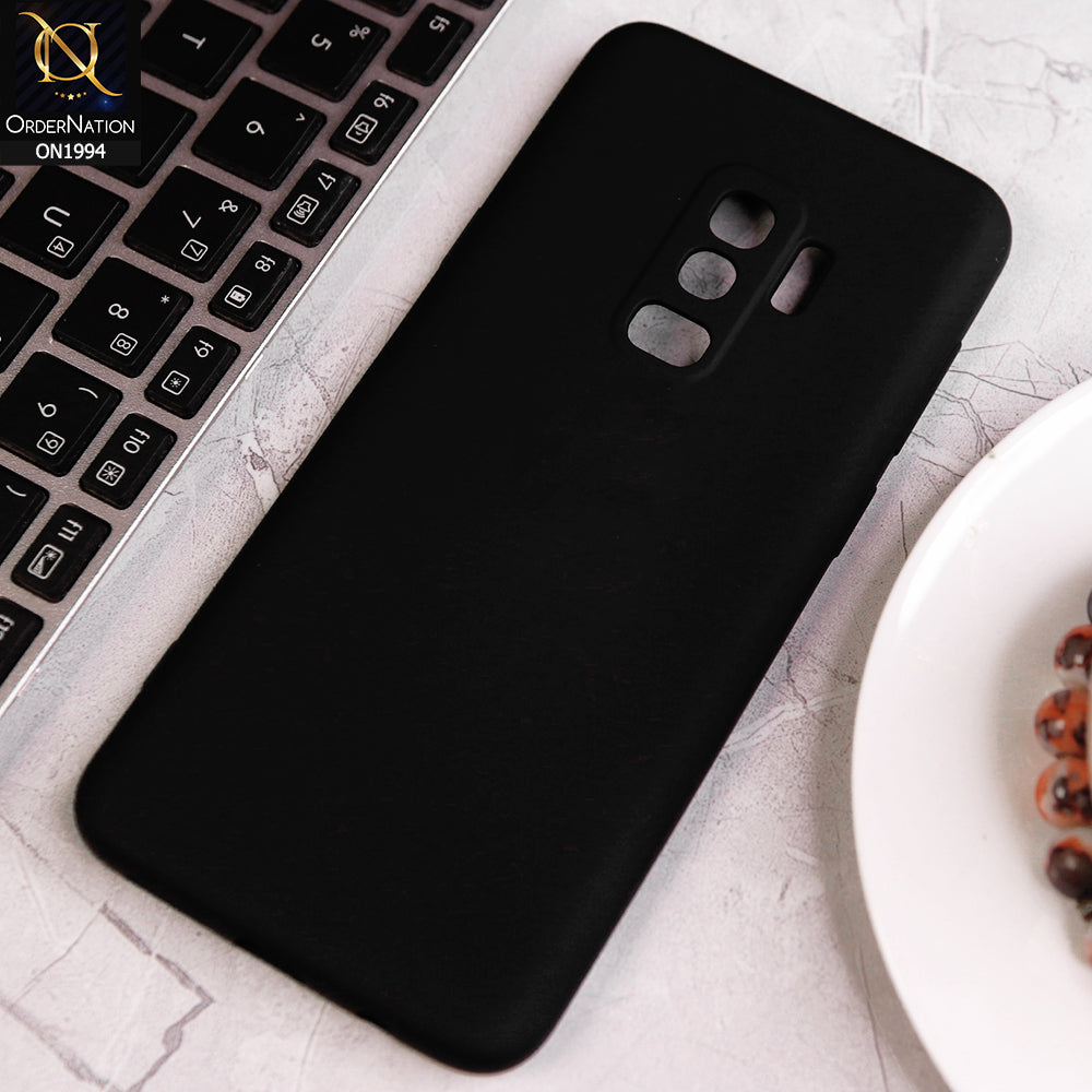 Samsung Galaxy S9 Plus Cover - Black - Matte Shockproof Sillica Gel Soft Case