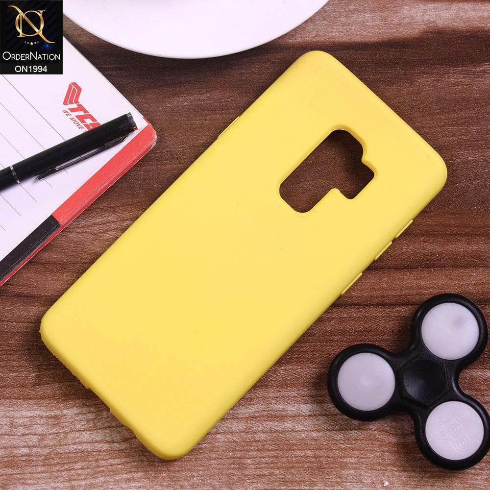 Samsung Galaxy S9 Plus Cover - Yellow - Matte Shockproof Sillica Gel Soft Case