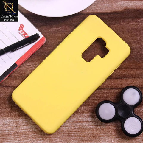 Samsung Galaxy S9 Plus Cover - Yellow - Matte Shockproof Sillica Gel Soft Case