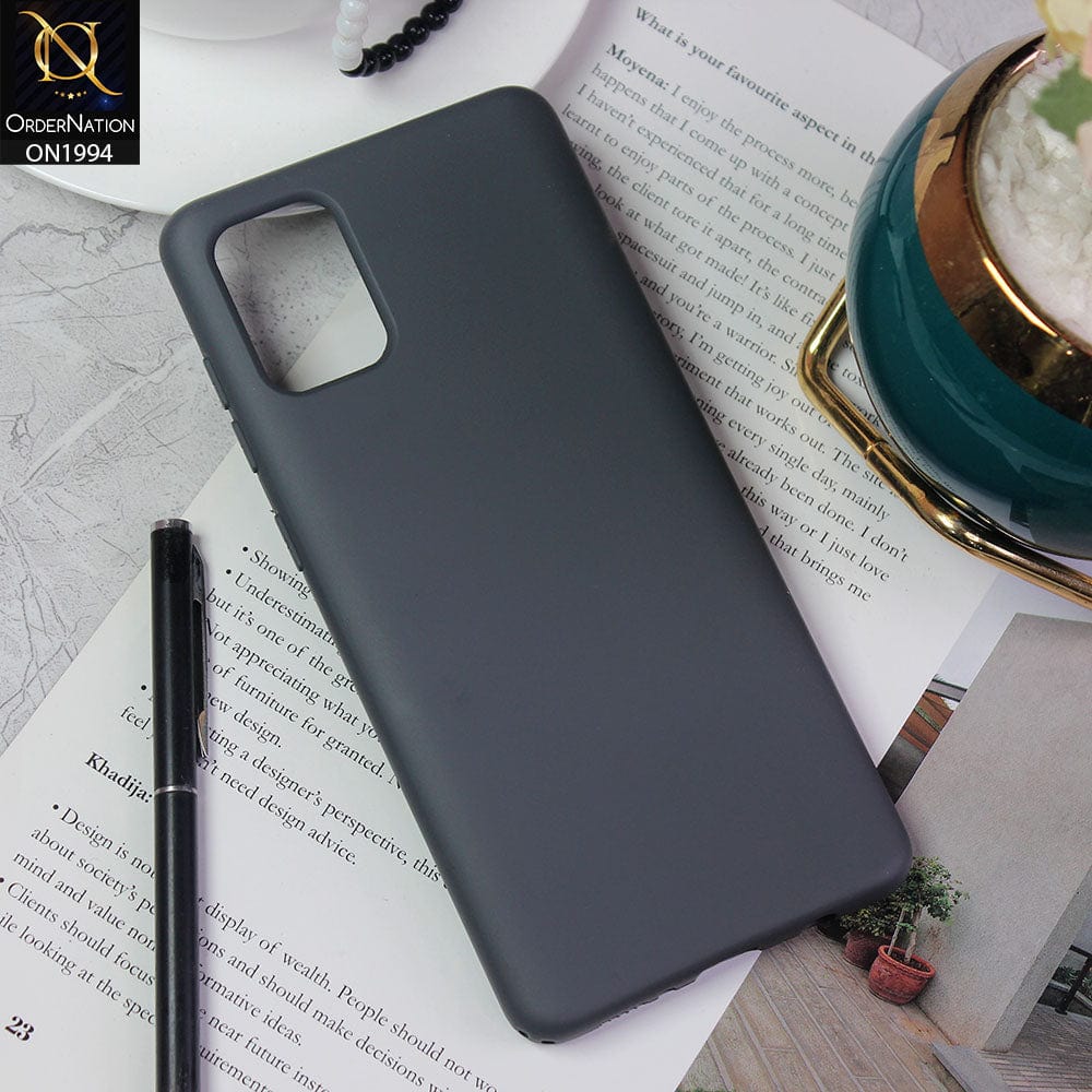 Samsung Galaxy A71 Cover - Gray - Matte Shockproof Sillica Gel Soft Case