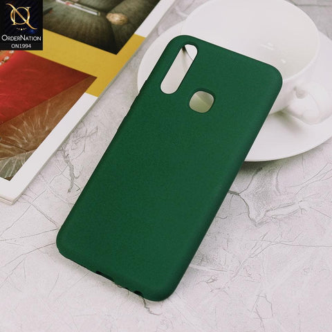 Vivo Y15 Cover - Dark Green - Matte Shockproof Sillica Gel Soft Case