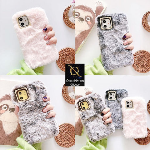 Cute Lovely Warm Shiny Soft Fur Case For iPhone XS / X - Gray