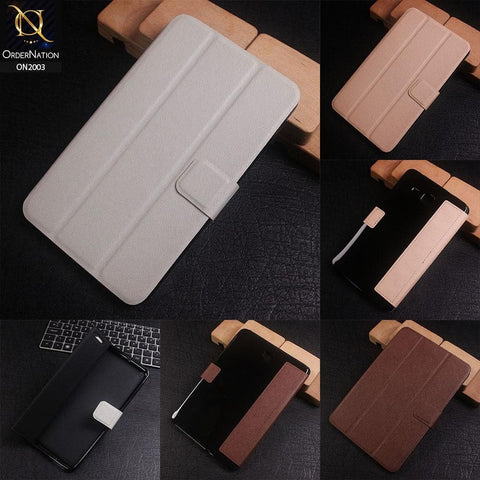 Brown - Classic Leather Flip Book Case For Huawei MediaPad T1 7.0 Plus (2016)