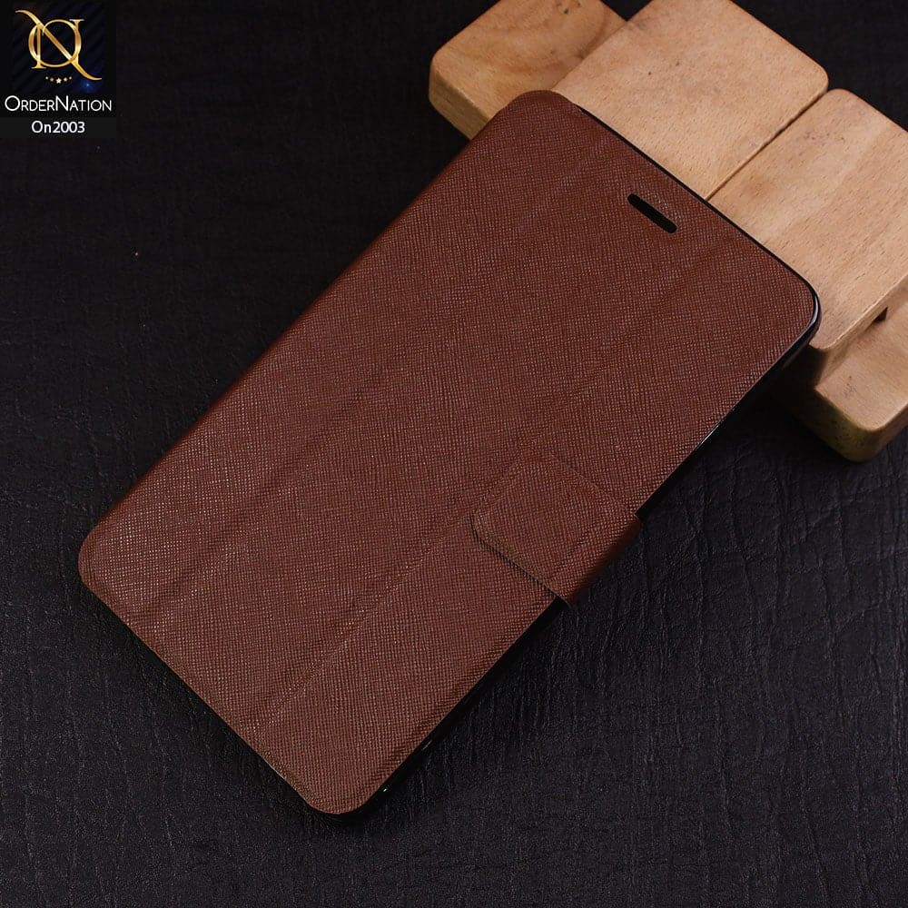 Brown - Classic Leather Flip Book Case For Huawei MediaPad T1 7.0 Plus (2016)
