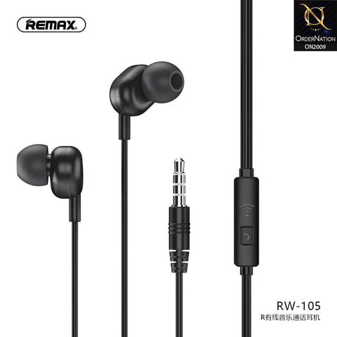 Rw-105 Wire Handfree With Mic - Black