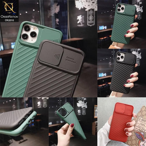 Anti-drop Lens Protection Slide Camera Protective Back Case iPhone XS / X - Green
