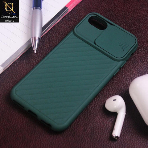 Anti-drop Lens Protection Slide Camera Protective Back Case iPhone 8 / 7 - Green