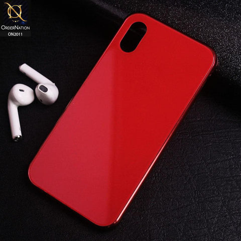 iPhone XS Max Cover - Red - Glossy Candy Shell Shockproof Metal Magnetic Bumper Case