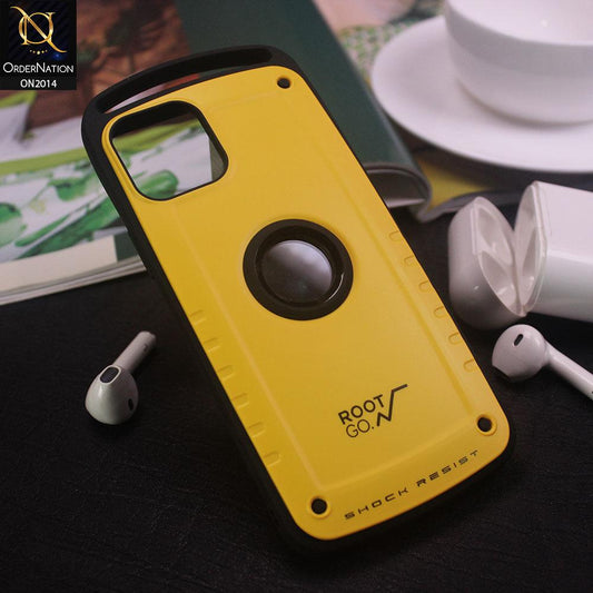Heavy Duty Gravity Shock Resist Protective Back Shell Case For iPhone 11 - Yellow