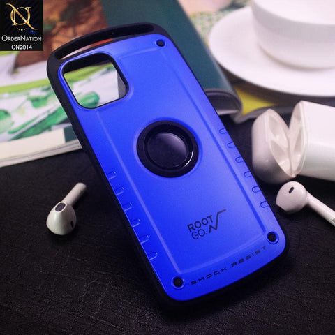 Heavy Duty Gravity Shock Resist Protective Back Shell Case For iPhone 11 Pro Max - Blue